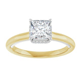 14K yellow/white gold 1CT Square Diamond Halo-Style Engagement Ring/white-gold/white-gold variant--Square variant--1CT variant--14K-yellow/white-gold