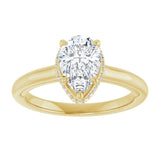 14K yellow gold 2CT Pear Diamond Halo-Style Engagement Ring variant--Pear variant--2CT variant--14K-yellow-gold