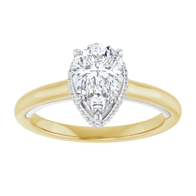 14K yellow/white gold 2CT Pear Diamond Halo-Style Engagement Ring/white-gold/white-gold variant--Pear variant--2CT variant--14K-yellow/white-gold