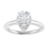 14K white gold 2CT Pear Diamond Halo-Style Engagement Ring variant--Pear variant--2CT variant--14K-white-gold