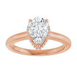 14K rose gold 2CT Pear Diamond Halo-Style Engagement Ring variant--Pear variant--2CT variant--14K-rose-gold