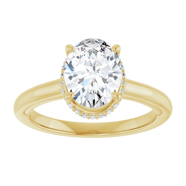 14K yellow gold 2CT Oval Diamond Halo-Style Engagement Ring variant--Oval variant--2CT variant--14K-yellow-gold