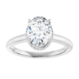 14K white gold 2CT Oval Diamond Halo-Style Engagement Ring variant--Oval variant--2CT variant--14K-white-gold