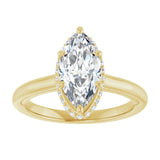 14K yellow gold 2CT Marquise Diamond Halo-Style Engagement Ring variant--Marquise variant--2CT variant--14K-yellow-gold