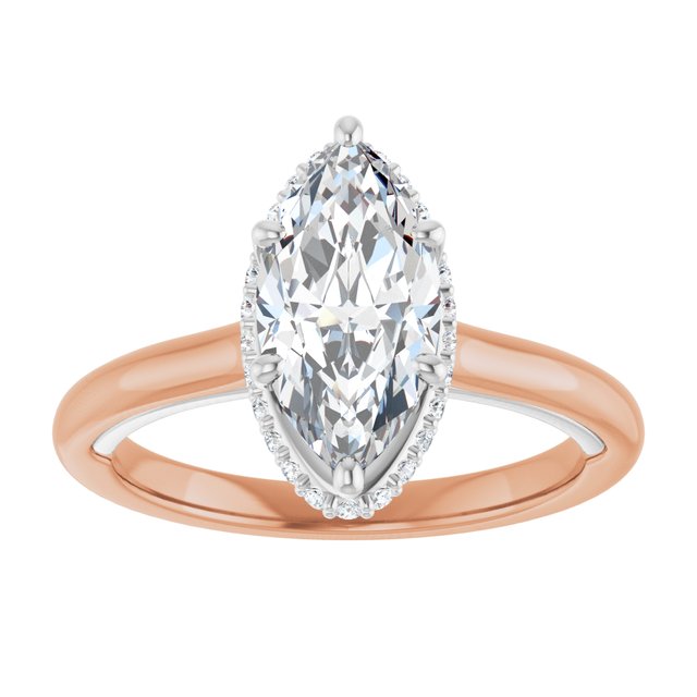 14K rose/white gold 2CT Marquise Diamond Halo-Style Engagement Ring/white-gold/white-gold variant--Marquise variant--2CT variant--14K-rose/white-gold