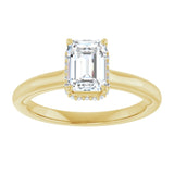 14K yellow gold 1CT Emerald Diamond Halo-Style Engagement Ring variant--Emerald variant--1CT variant--14K-yellow-gold