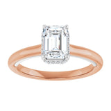 14K rose/white gold 1CT Emerald Diamond Halo-Style Engagement Ring/white-gold/white-gold variant--Emerald variant--1CT variant--14K-rose/white-gold