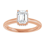 14K rose gold 1CT Emerald Diamond Halo-Style Engagement Ring variant--Emerald variant--1CT variant--14K-rose-gold