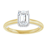 14K yellow/white gold 1CT Emerald Diamond Halo-Style Engagement Ring/white-gold/white-gold variant--Emerald variant--1CT variant--14K-yellow/white-gold