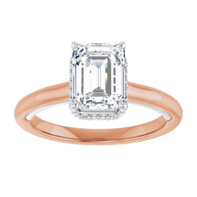 14K rose/white gold 2CT Emerald Diamond Halo-Style Engagement Ring/white-gold/white-gold variant--Emerald variant--2CT variant--14K-rose/white-gold