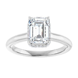 14K white gold 2CT Emerald Diamond Halo-Style Engagement Ring variant--Emerald variant--2CT variant--14K-white-gold