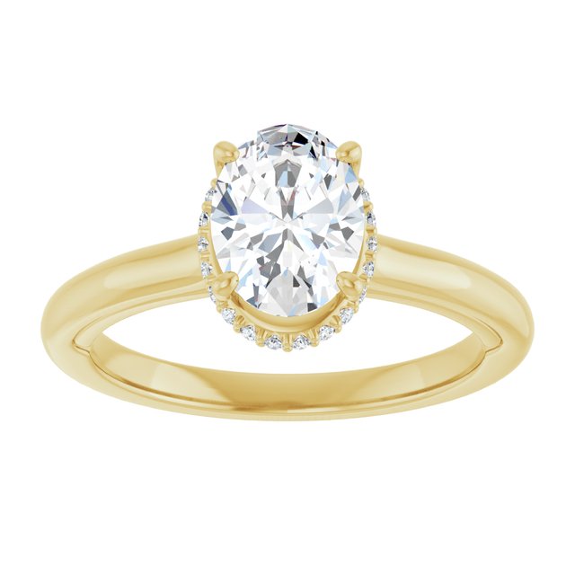 14K yellow gold 1CT Oval Diamond Halo-Style Engagement Ring variant--Oval variant--1CT variant--14K-yellow-gold