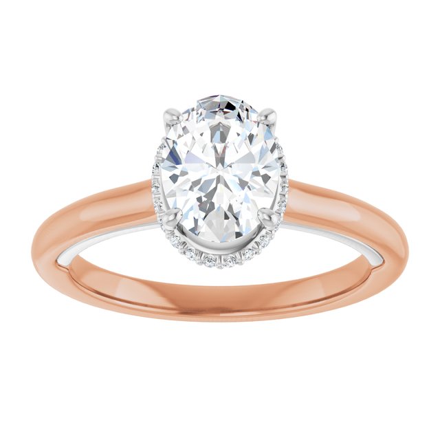 14K rose/white gold 1CT Oval Diamond Halo-Style Engagement Ring/white-gold/white-gold variant--Oval variant--1CT variant--14K-rose/white-gold