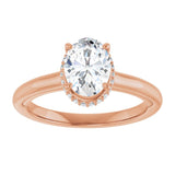 14K rose gold 1CT Oval Diamond Halo-Style Engagement Ring variant--Oval variant--1CT variant--14K-rose-gold