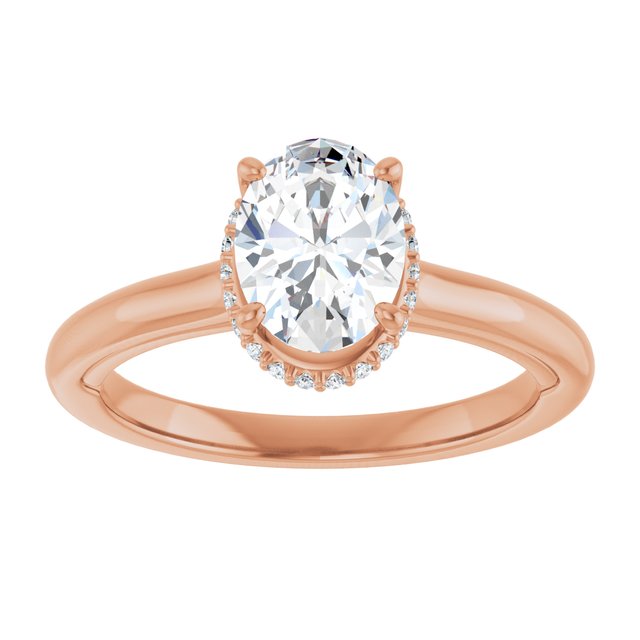 14K rose gold 1CT Oval Diamond Halo-Style Engagement Ring variant--Oval variant--1CT variant--14K-rose-gold