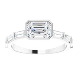 14K White 7x5 mm Emerald .5CTW Natural Diamond Semi-Set Engagement Ring variant--Emerald variant--14K-rose-gold variant--Diamond-Nat