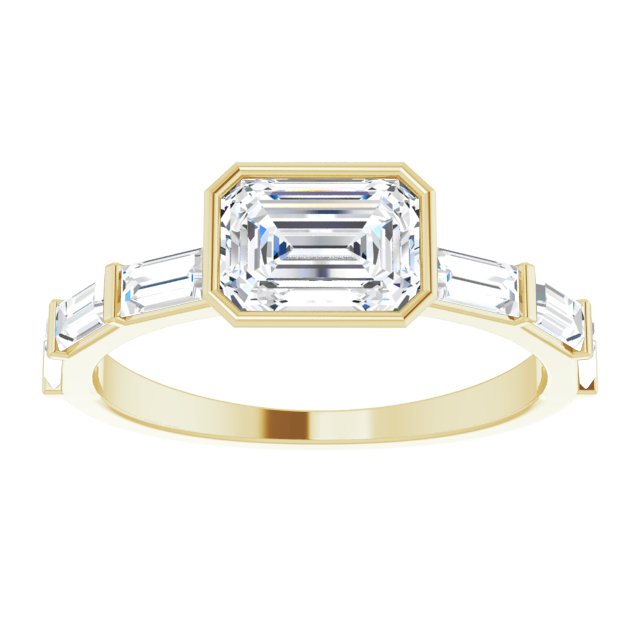14K Yellow 7x5 mm Emerald .5CTW Natural Diamond Semi-Set Engagement Ring variant--Emerald variant--14K-white-gold variant--Diamond-Nat