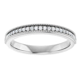 Milgrain diamond anniversary band in 14K gold, product detail white gold variant--14K-white-gold variant--Platinum