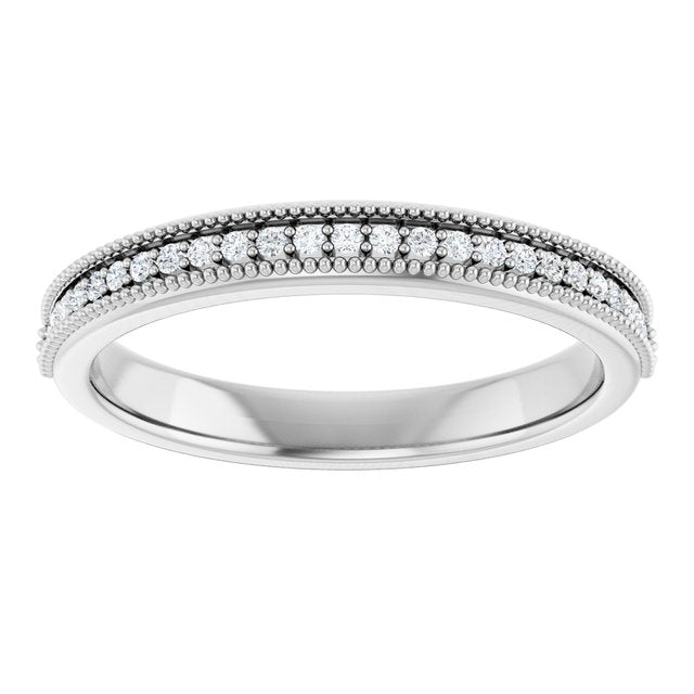 Milgrain diamond anniversary band in 14K gold, product detail white gold variant--14K-white-gold variant--Platinum