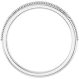 Milgrain diamond anniversary band, alternate profile angle white gold variant--14K-white-gold variant--Platinum