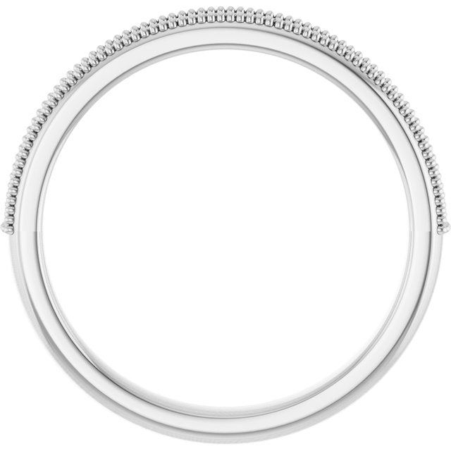 Milgrain diamond anniversary band, alternate profile angle white gold variant--14K-white-gold variant--Platinum