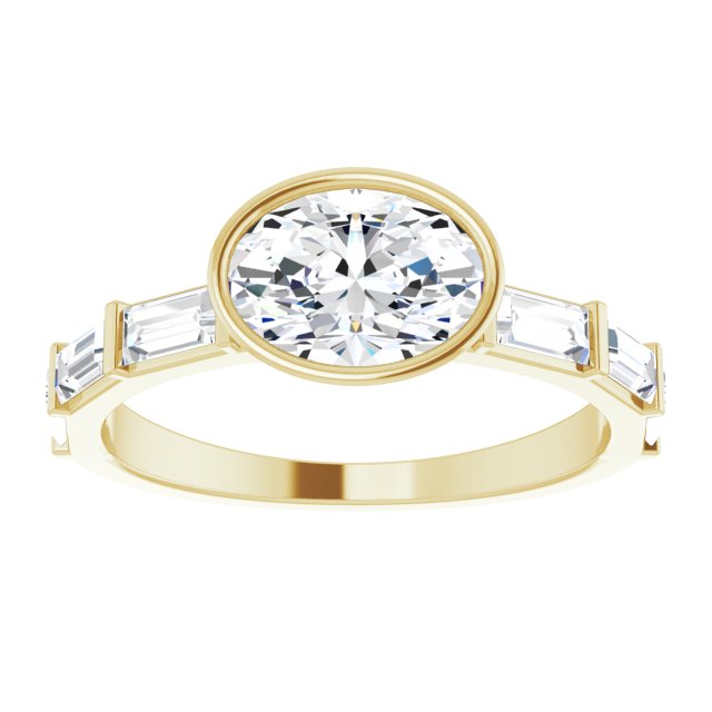 14K Yellow 8 x 6 mm Oval 5/8CTW Lab-Grown Diamond Semi-Set Side-Stone Engagement Ring variant--Oval variant--14K-white-gold variant--Diamond-Lab