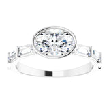 14K White 8x6 mm Oval .5CTW Natural Diamond Semi-Set Engagement Ring variant--Oval variant--14K-rose-gold variant--Diamond-Nat