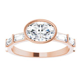 14K Rose 8x6 mm Oval .5CTW Natural Diamond Semi-Set Engagement Ring variant--Oval variant--14K-rose-gold variant--Diamond-Nat