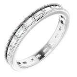 Milgrain diamond eternity band in 14K gold, full circle view