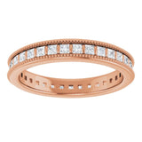 14K rose gold Diamond Square Milgrain Diamond Eternity Band variant--Square variant--14K-rose-gold variant--Diamond-Lab variant--Diamond-Nat