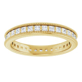 14K yellow gold Diamond Square Milgrain Diamond Eternity Band variant--Square variant--14K-rose-gold variant--Diamond-Lab variant--Diamond-Nat