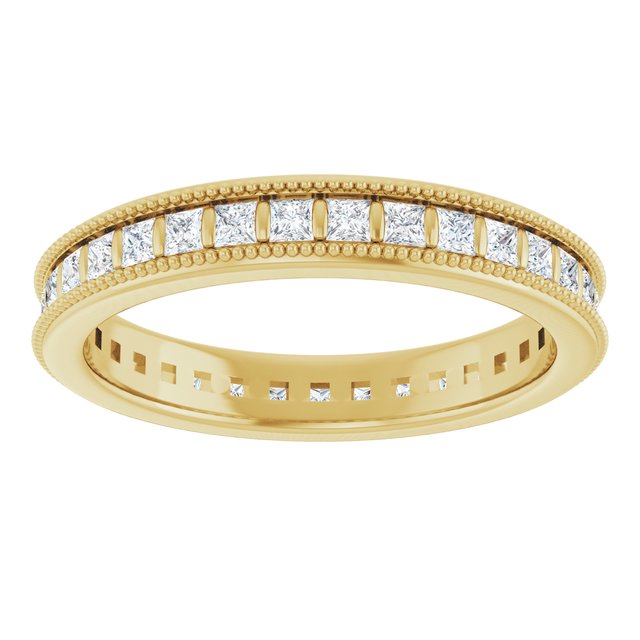 14K yellow gold Diamond Square Milgrain Diamond Eternity Band variant--Square variant--14K-rose-gold variant--Diamond-Lab variant--Diamond-Nat