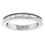 14K white gold Diamond Baguette Milgrain Diamond Eternity Band variant--Baguette variant--14K-yellow-gold variant--Diamond-Lab variant--Diamond-Nat