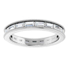 14K white gold Diamond Baguette Milgrain Diamond Eternity Band