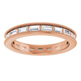 14K rose gold Diamond Baguette Milgrain Diamond Eternity Band variant--Round variant--14K-white-gold variant--Diamond-Lab variant--Diamond-Nat variant--Platinum