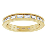14K yellow gold Diamond Baguette Milgrain Diamond Eternity Band variant--Baguette variant--14K-rose-gold variant--Diamond-Lab variant--Diamond-Nat