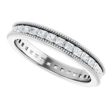 Milgrain square diamond eternity band in 14K gold variant--Square variant--14K-white-gold variant--Diamond-Lab variant--Diamond-Nat variant--Platinum