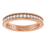 14K rose gold Diamond Round Milgrain Diamond Eternity Band variant--Square variant--14K-white-gold variant--Diamond-Lab variant--Diamond-Nat variant--Platinum