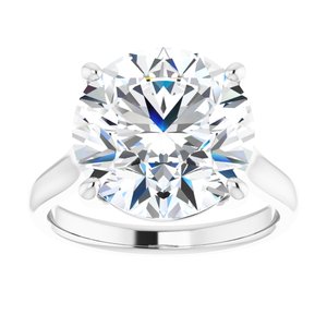 14K White 12 mm Round Solitaire Engagement Ring Mounting variant--Round variant--7CT variant--14K-white-gold
