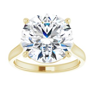 14K Yellow 12 mm Round Solitaire Engagement Ring Mounting variant--Round variant--7CT variant--14K-yellow-gold