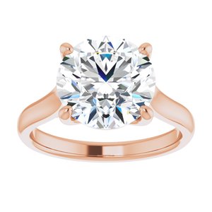 14K Rose 10 mm Round Solitaire Engagement Ring Mounting variant--Round variant--4CT variant--14K-rose-gold