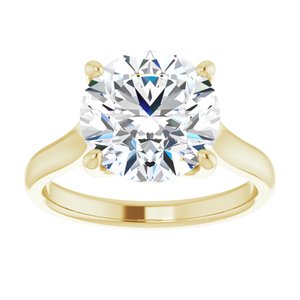 14K Yellow 10 mm Round Solitaire Engagement Ring Mounting variant--Round variant--4CT variant--14K-yellow-gold