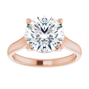 14K Rose 9.4 mm Round Solitaire Engagement Ring Mounting