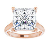 14K Rose 10 mm Square Solitaire Engagement Ring Mounting variant--Square variant--6CT variant--14K-rose-gold