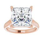 14K Rose 10 mm Square Solitaire Engagement Ring Mounting