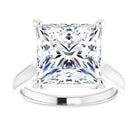 14K White 10 mm Square Solitaire Engagement Ring Mounting