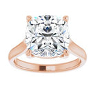 14K Rose 10 mm Cushion Solitaire Engagement Ring Mounting