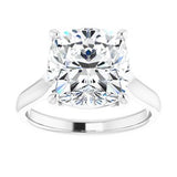 14K White 10 mm Cushion Solitaire Engagement Ring Mounting variant--Cushion variant--5CT variant--14K-yellow-gold