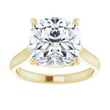 14K Yellow 10 mm Cushion Solitaire Engagement Ring Mounting variant--Cushion variant--5CT variant--14K-rose-gold
