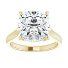 14K Yellow 10 mm Cushion Solitaire Engagement Ring Mounting